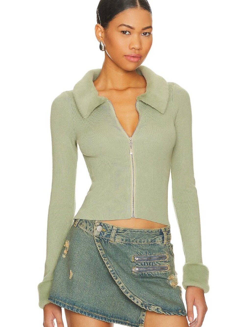 MORE TO COME - Natalie Knit Zip Cardigan